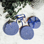 Black Braided Coaster Set 4-Pack Candy Cane Stripe Coasters Table Protectors