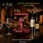 Blush Pink Low Arc Glass Decanter Handblown Captain’s Style Carafe - Che Cose Belle
