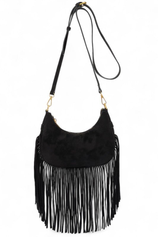 Boho Fringe Crossbody Bag – Faux Suede Festival Handbag - Che Cose Belle