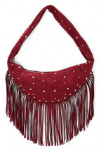 Boho Fringe Faux Suede Hobo Bag – Studded Fashion Handbag - Che Cose Belle