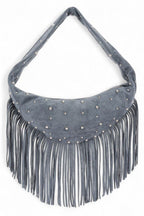 Boho Fringe Faux Suede Hobo Bag – Studded Fashion Handbag - Che Cose Belle