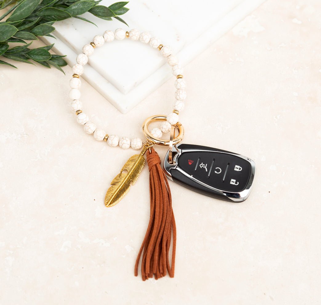 Boho Stone Key Ring Bracelet - Che Cose Belle