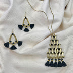 Tassel Fringe Earrings Boho Indian Cotton Tassels Handmade 3 Colors