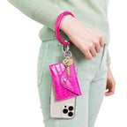 Keychain Wallet — Pink Leather Envelope Wallet