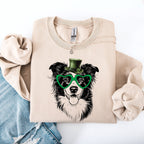 Border Collie, Adorable Dog, St Patrick's Day, Lucky, Irish Sweatshirt - Che Cose Belle