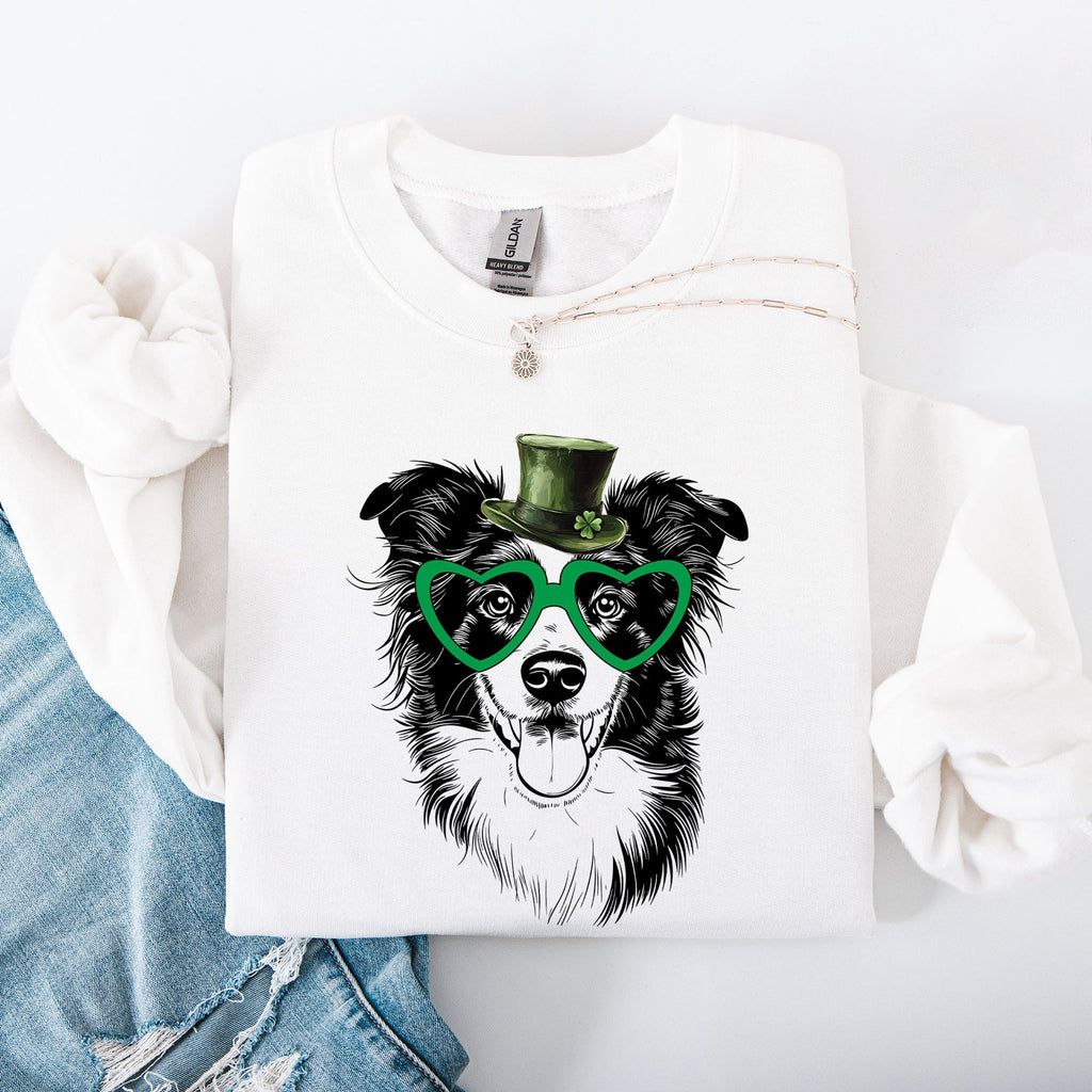 Border Collie, Adorable Dog, St Patrick's Day, Lucky, Irish Sweatshirt - Che Cose Belle