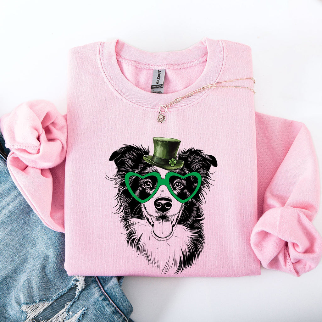 Border Collie, Adorable Dog, St Patrick's Day, Lucky, Irish Sweatshirt - Che Cose Belle