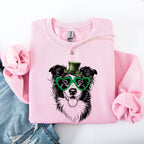 Border Collie, Adorable Dog, St Patrick's Day, Lucky, Irish Sweatshirt - Che Cose Belle