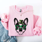 Boston Terrier, Adorable Dog, St Patrick's Day, Lucky, Irish Sweatshirt - Che Cose Belle