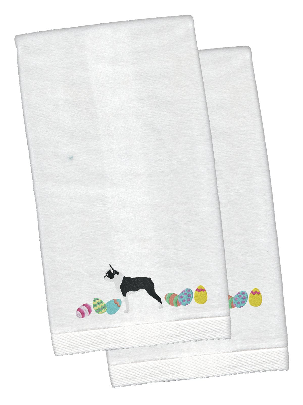 Boston Terrier Easter Hand Towel – Embroidered - Plush Soft & Stylish CK1614KTEMB - Che Cose Belle