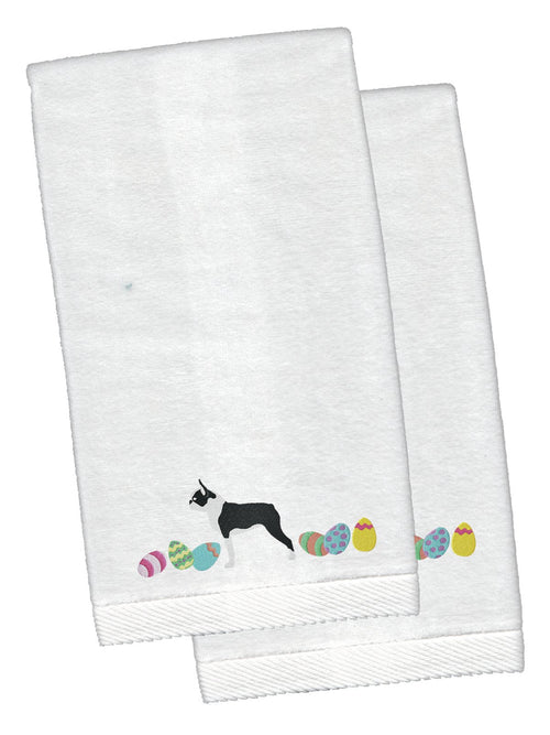 Boston Terrier Easter Hand Towel – Embroidered - Plush Soft & Stylish CK1614KTEMB - Che Cose Belle
