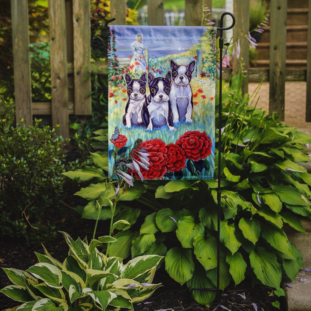 Boston Terrier Three in a Row Garden Flag – Decorative Outdoor Yard Flag - Che Cose Belle