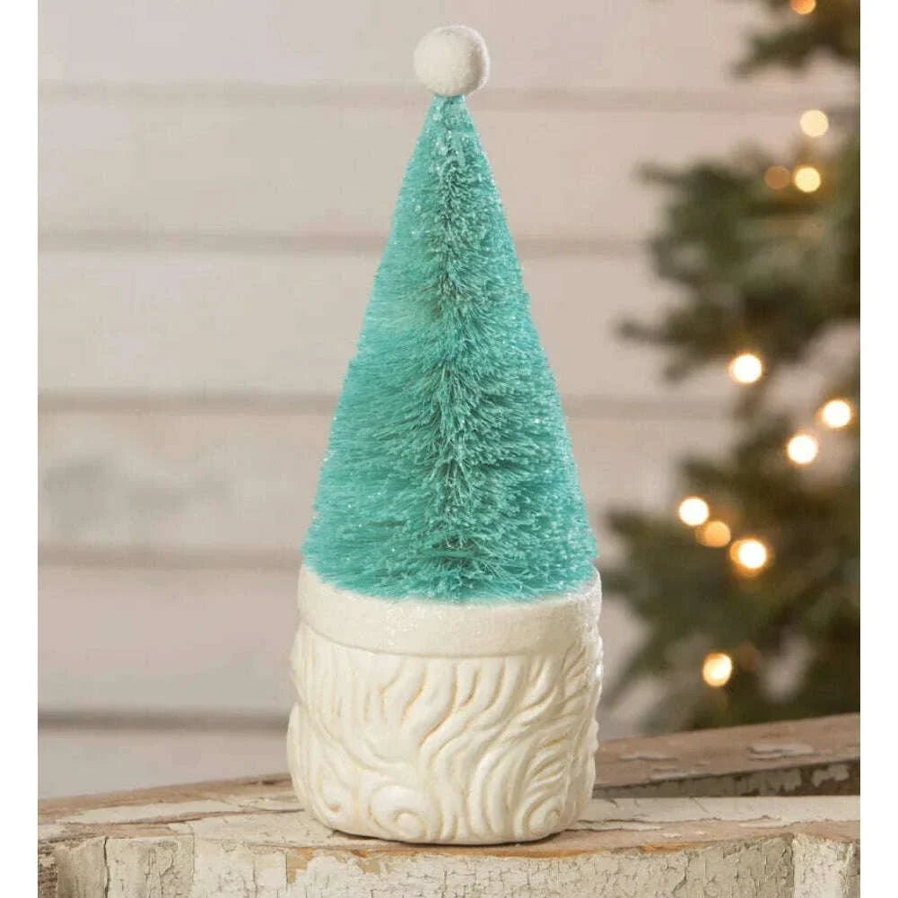 Bottle Brush Santa Blue Figure by Bethany Lowe Designs -11" - Che Cose Belle