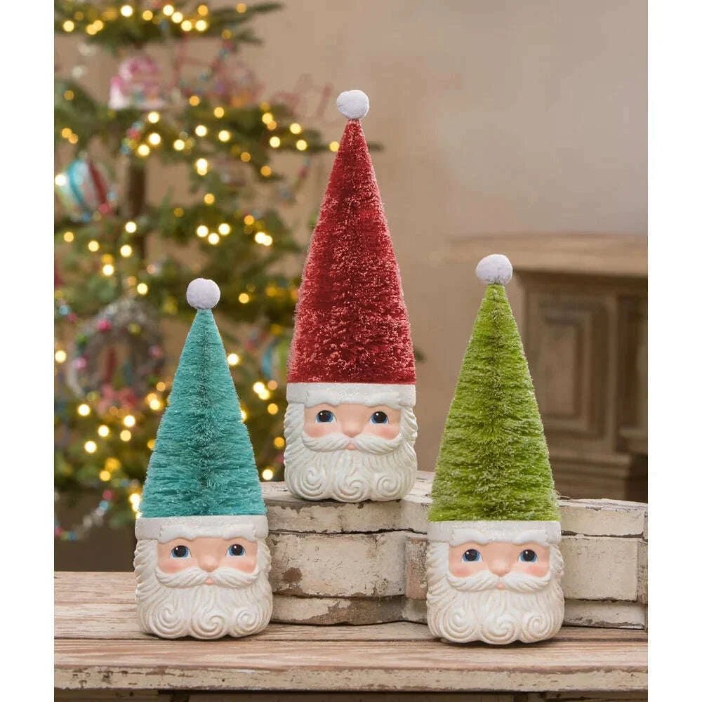 Bottle Brush Santa Blue Figure by Bethany Lowe Designs -11" - Che Cose Belle