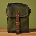 Bovine Leather Small Satchel Bag - Olive - Che Cose Belle