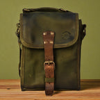 Bovine Leather Small Satchel Bag - Olive - Che Cose Belle