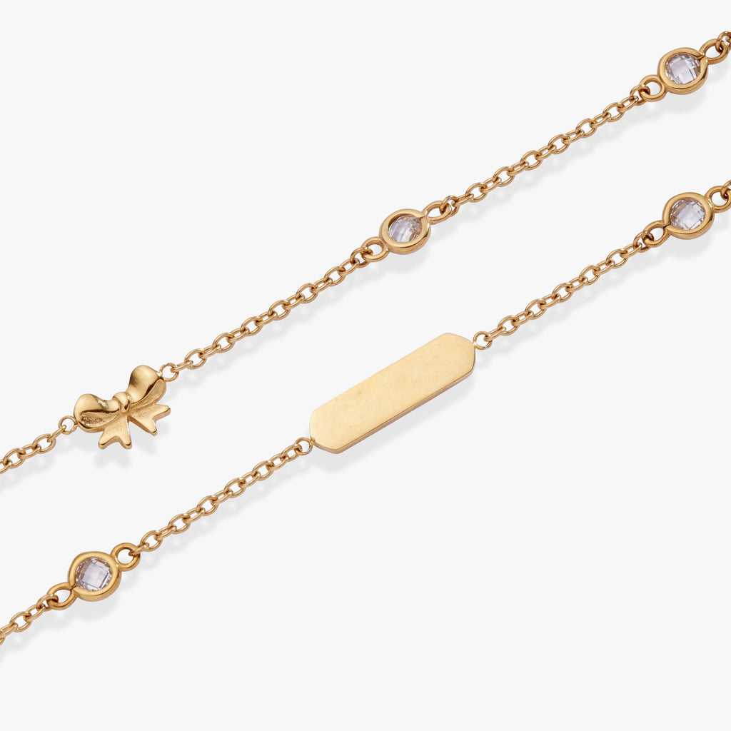 Bow Chain Double Strand Bracelet - Che Cose Belle