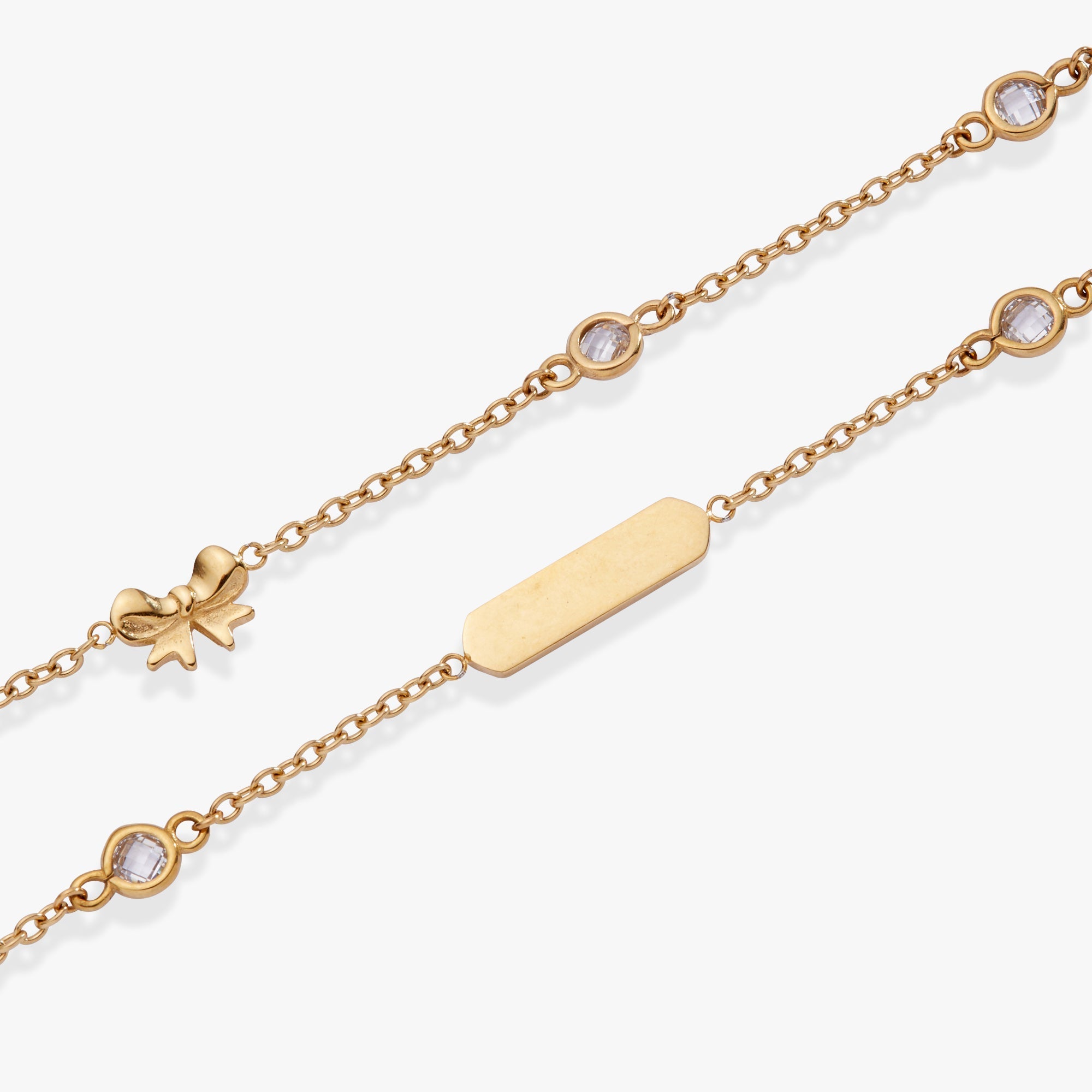 Bow Chain Double Strand Bracelet - Che Cose Belle