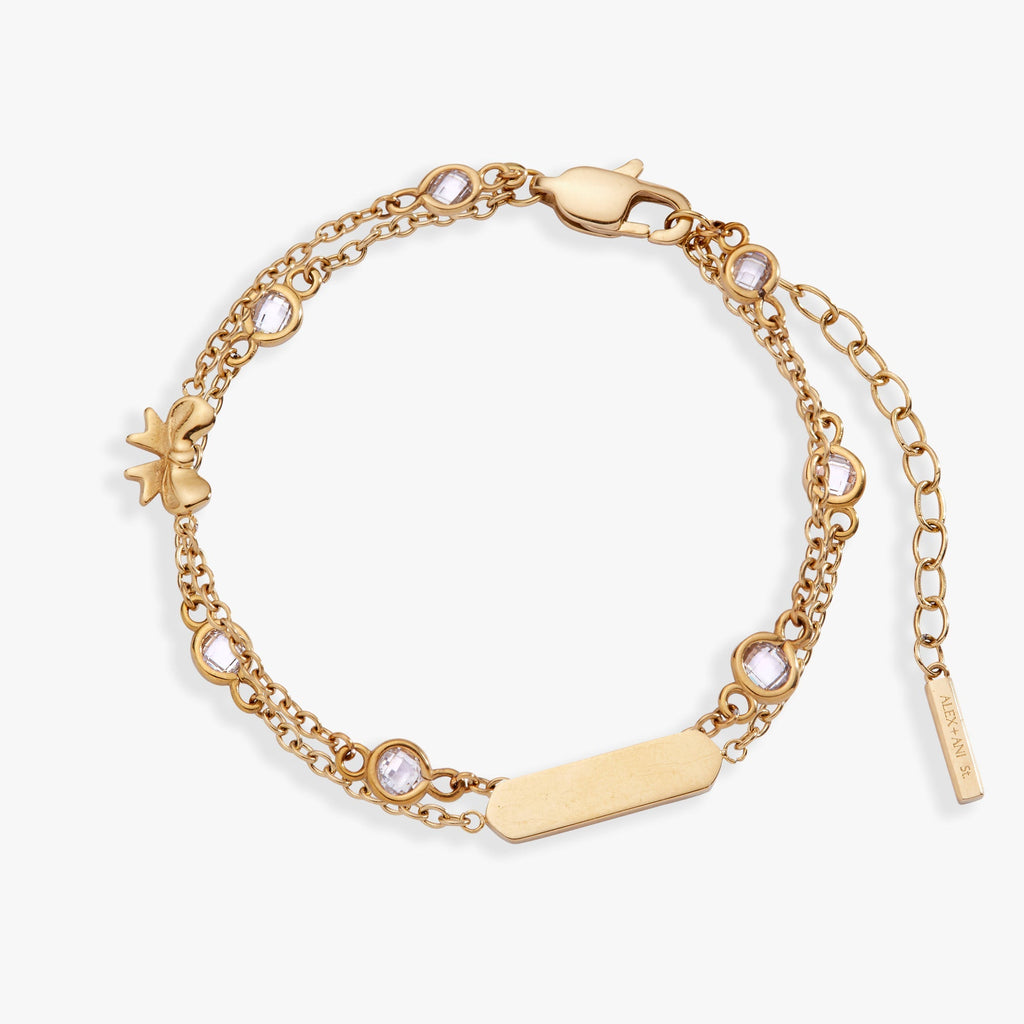 Bow Chain Double Strand Bracelet - Che Cose Belle