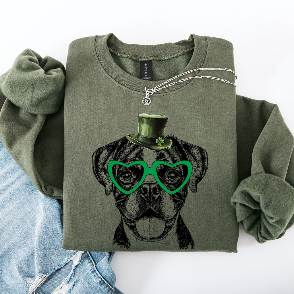 Boxer, Adorable Dog, St Patrick's Day, Lucky, Irish Sweatshirt - Che Cose Belle