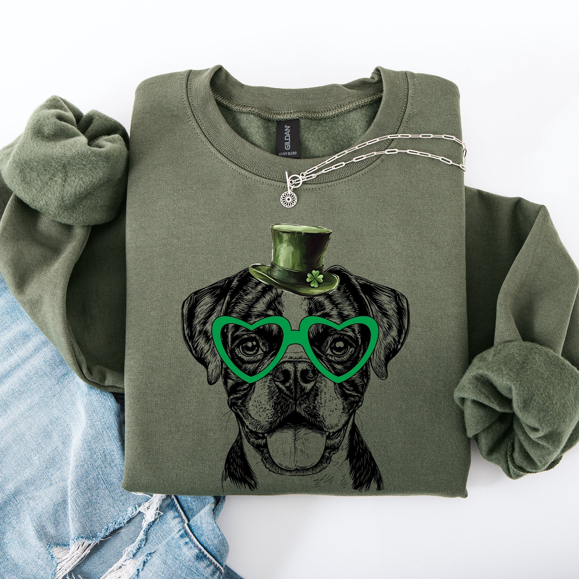 Boxer, Adorable Dog, St Patrick's Day, Lucky, Irish Sweatshirt - Che Cose Belle