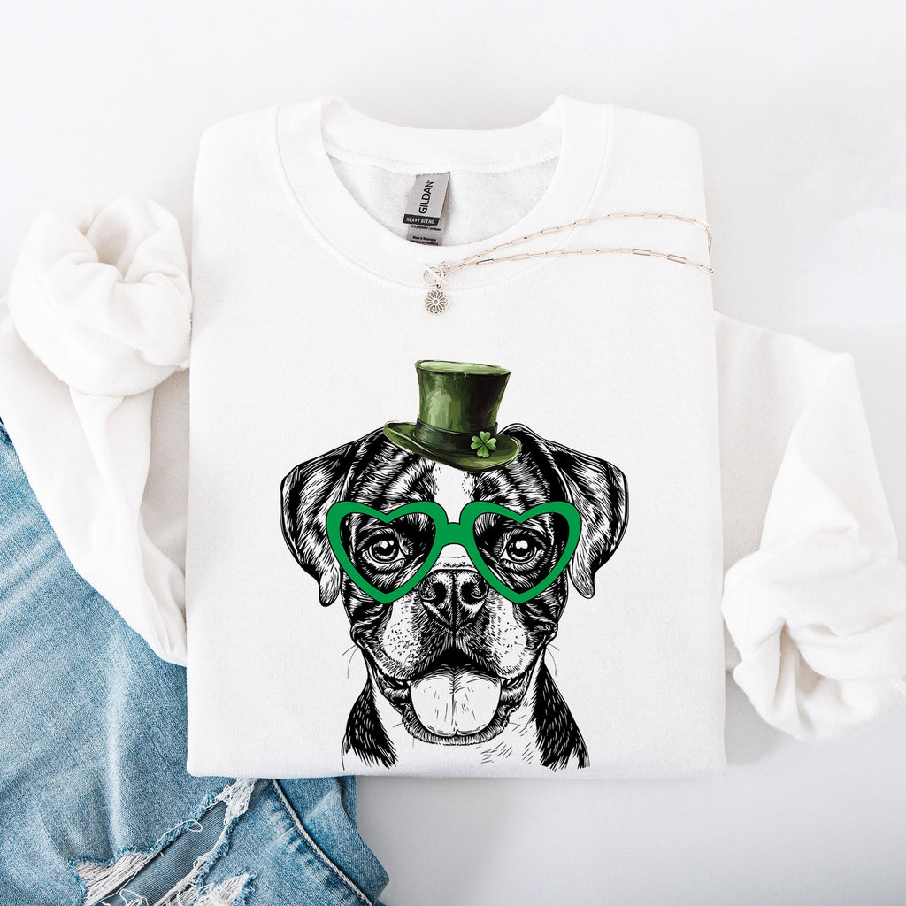 Boxer, Adorable Dog, St Patrick's Day, Lucky, Irish Sweatshirt - Che Cose Belle