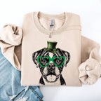 Boxer, Adorable Dog, St Patrick's Day, Lucky, Irish Sweatshirt - Che Cose Belle