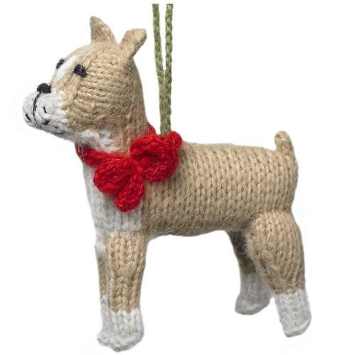 Boxer Dog Hand Knit Christmas Ornament Arcadia Home - Che Cose Belle