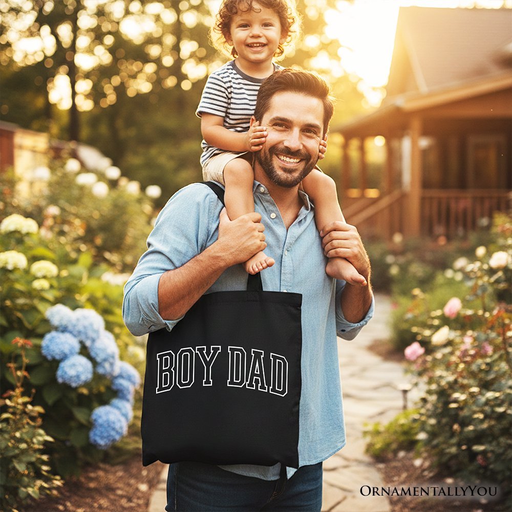 Boy Dad Varsity Tote Bag, Father's Day Gift Shopper - Che Cose Belle