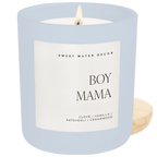 Boy Mama Soy Candle - Blue Matte Jar - 15 oz (Palo Santo Patchouli) - Che Cose Belle
