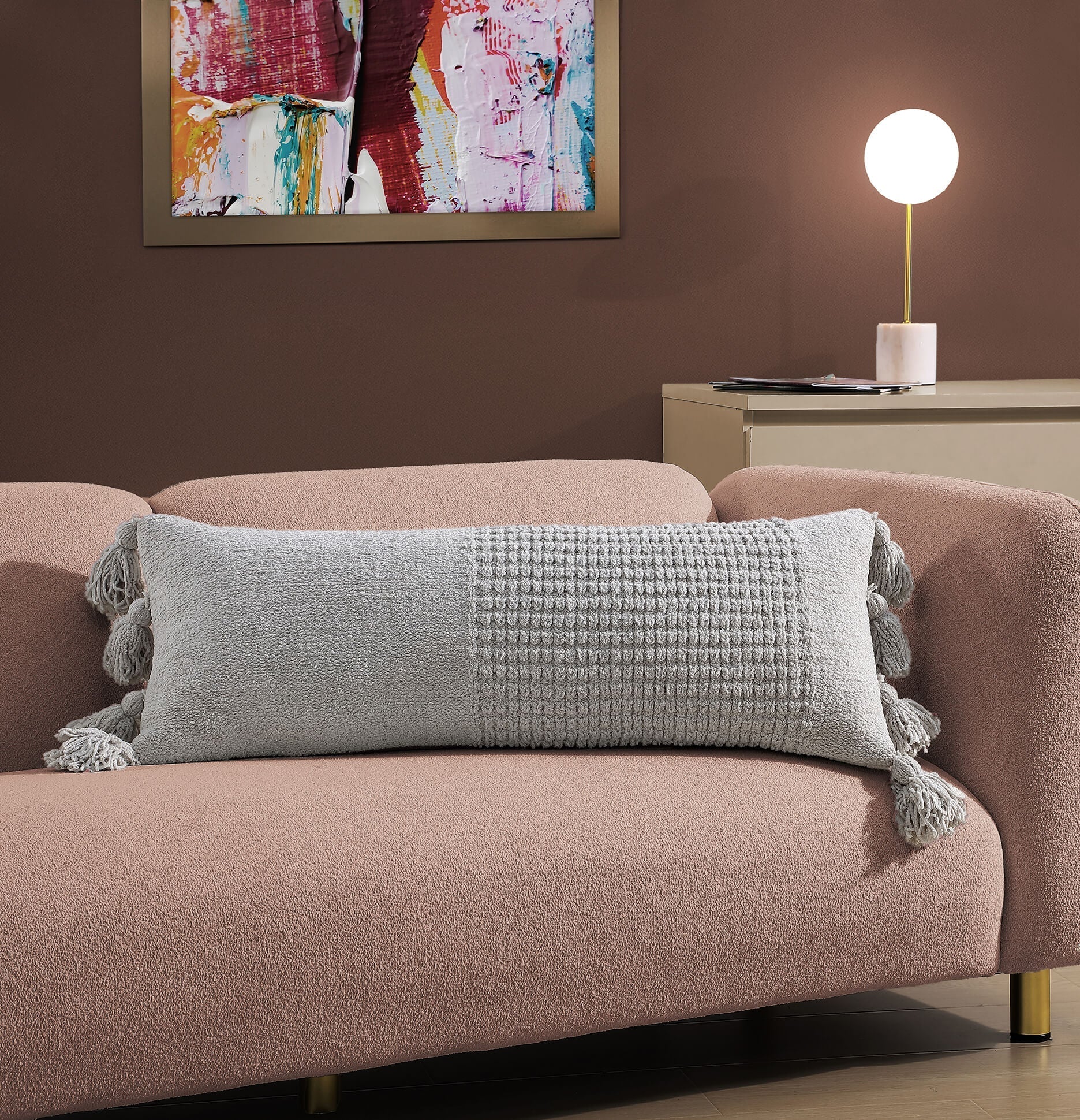 Braided Pom Pom Lumbar Pillow - Che Cose Belle
