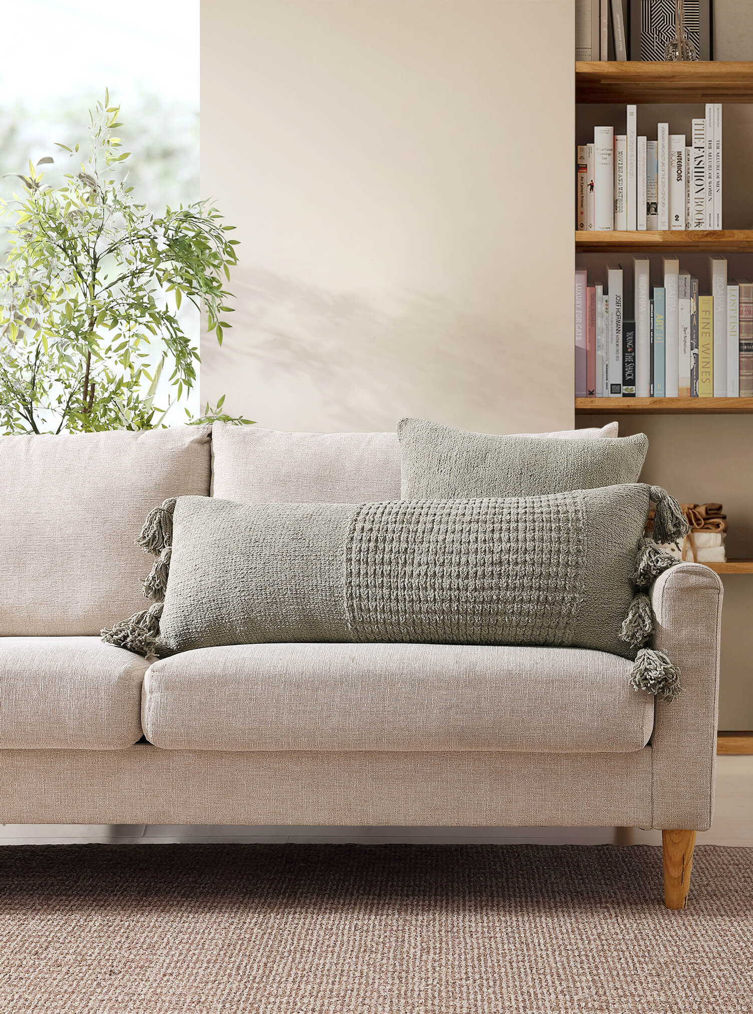 Braided Pom Pom Lumbar Pillow - Che Cose Belle