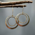 Brass Hoop Earrings - Handcrafted Talisman Jewelry For Calm - Che Cose Belle