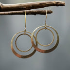 Brass Hoop Earrings - Handcrafted Talisman Jewelry For Calm - Che Cose Belle