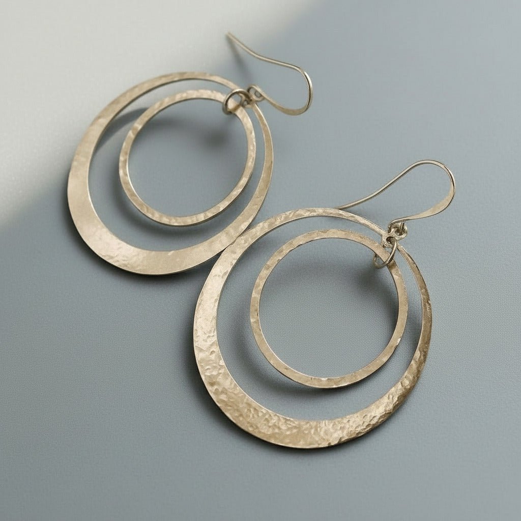 Brass Hoop Earrings - Handcrafted Talisman Jewelry For Calm - Che Cose Belle