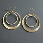 Brass Hoop Earrings - Handcrafted Talisman Jewelry For Calm - Che Cose Belle