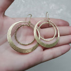 Brass Hoop Earrings - Handcrafted Talisman Jewelry For Calm - Che Cose Belle