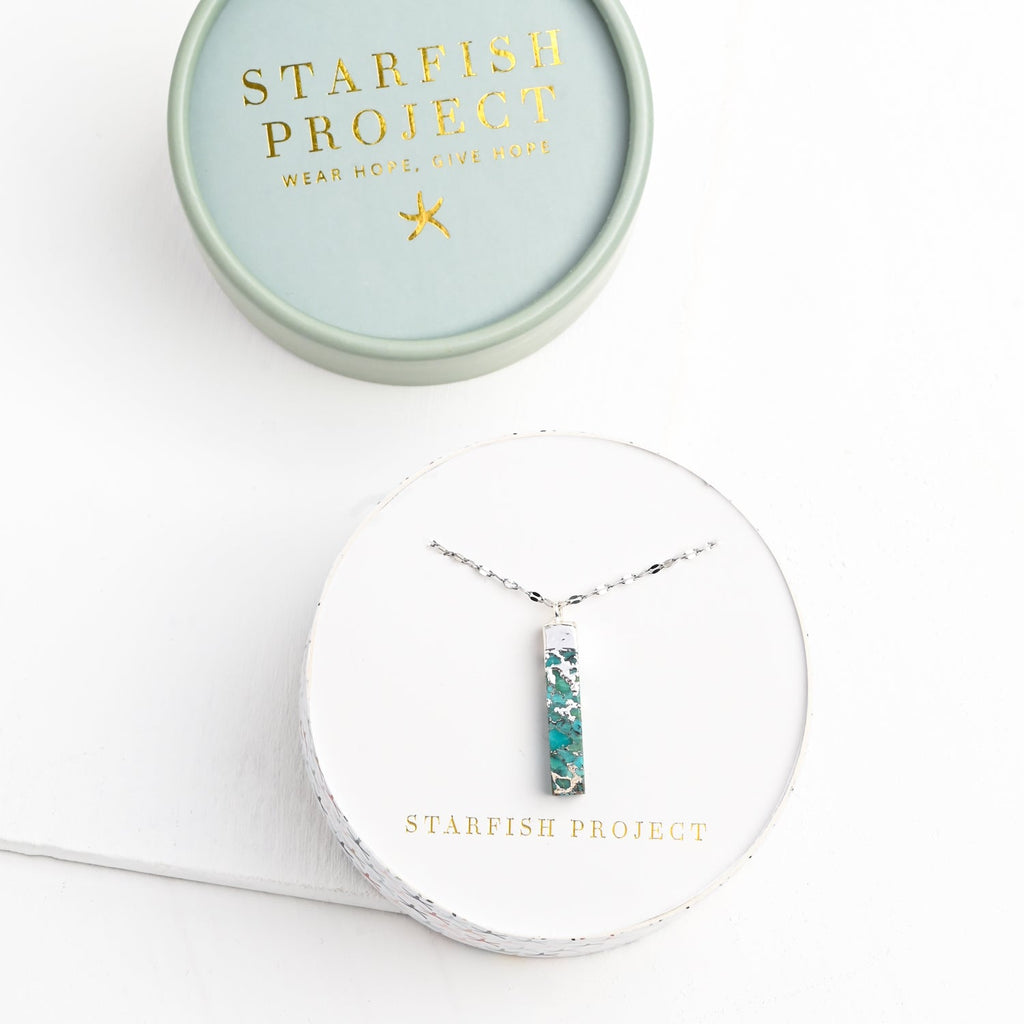 Brayden Turquoise Necklace in Silver - Che Cose Belle