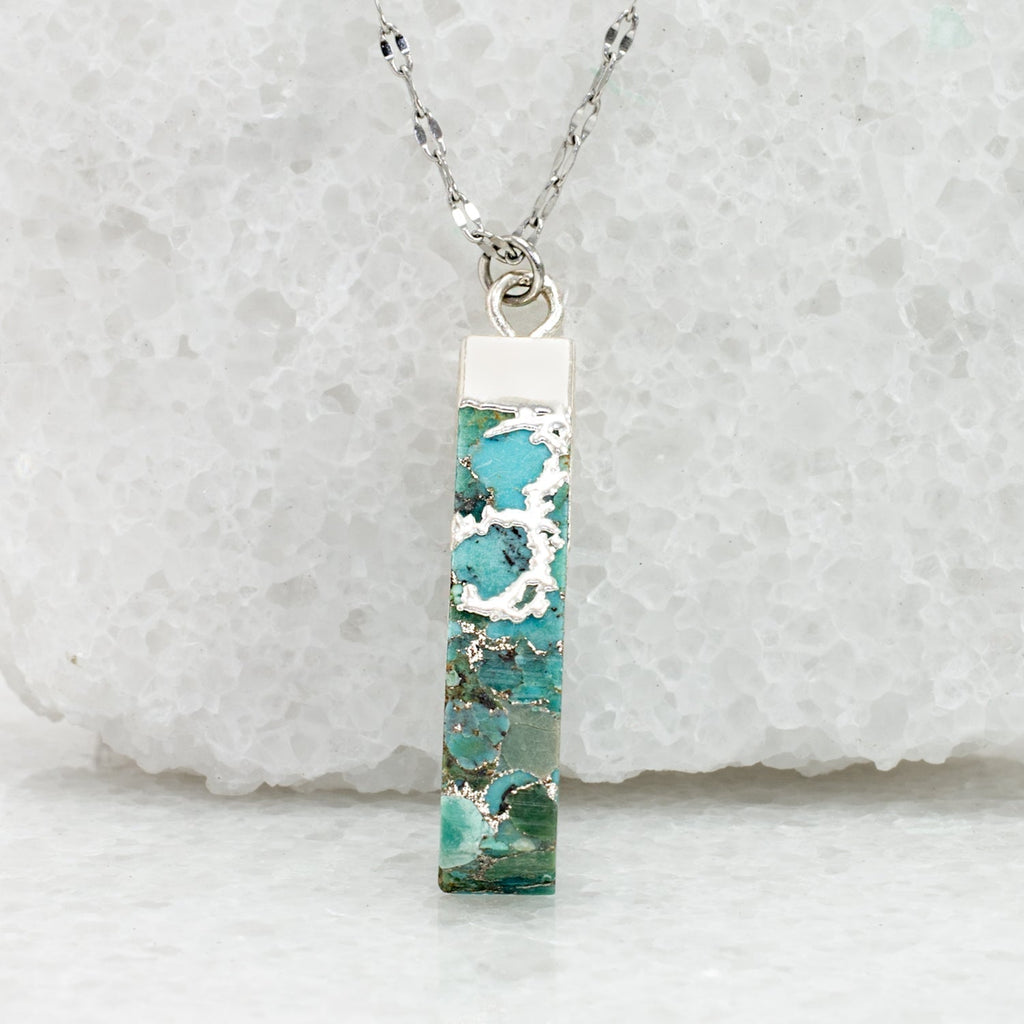 Brayden Turquoise Necklace in Silver - Che Cose Belle
