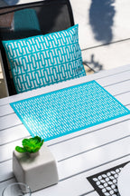 Breeze Block 17.7" Square Pillow - Turquoise - Che Cose Belle