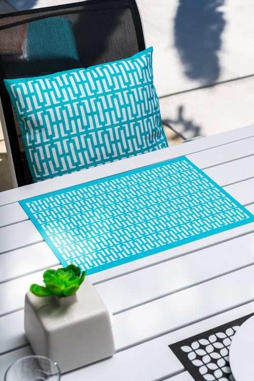 Breeze Block 17.7" Square Pillow - Turquoise - Che Cose Belle