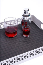 Breeze Block double - sided Woven Placemat - Black - set of 4 - Che Cose Belle