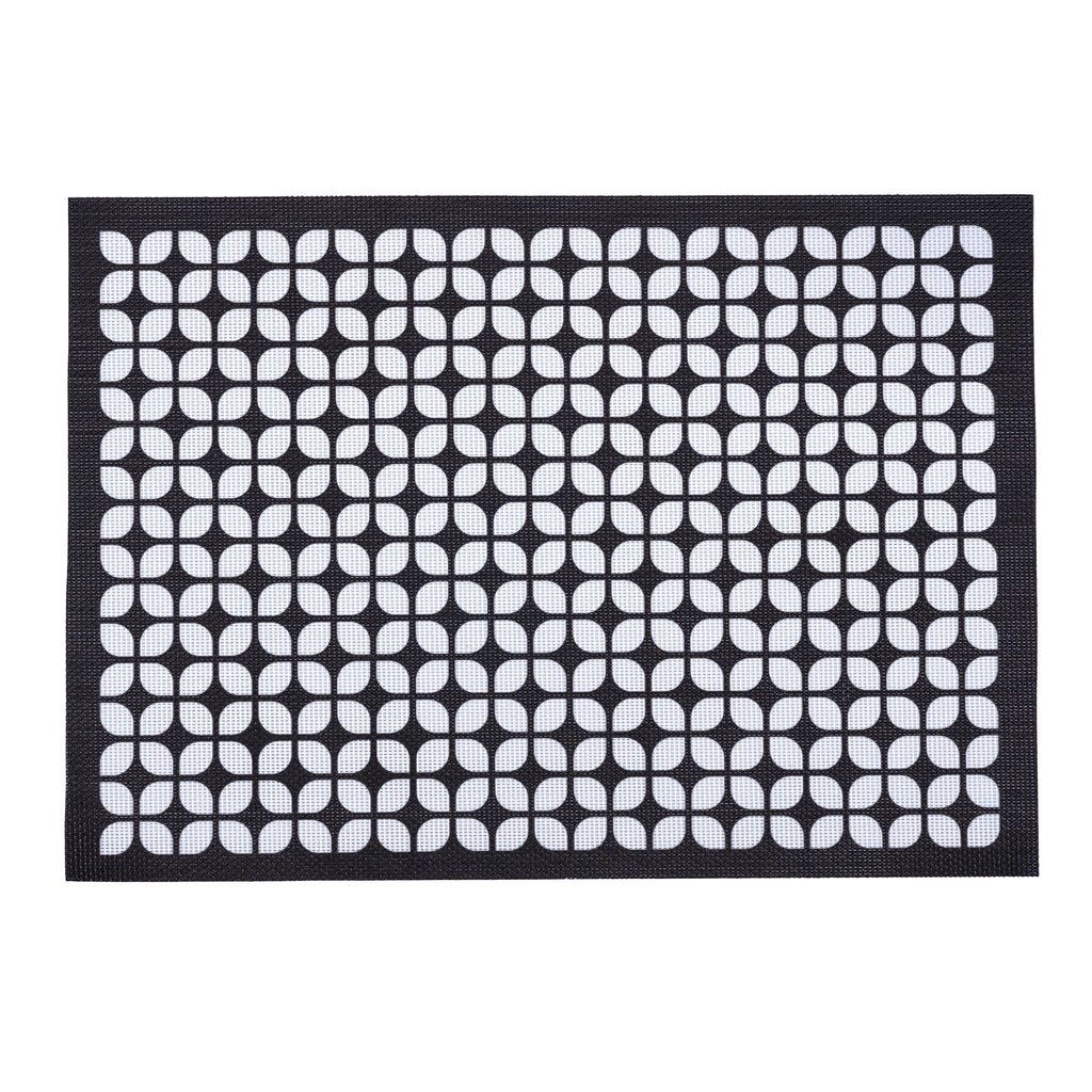 Breeze Block double - sided Woven Placemat - Black - set of 4 - Che Cose Belle