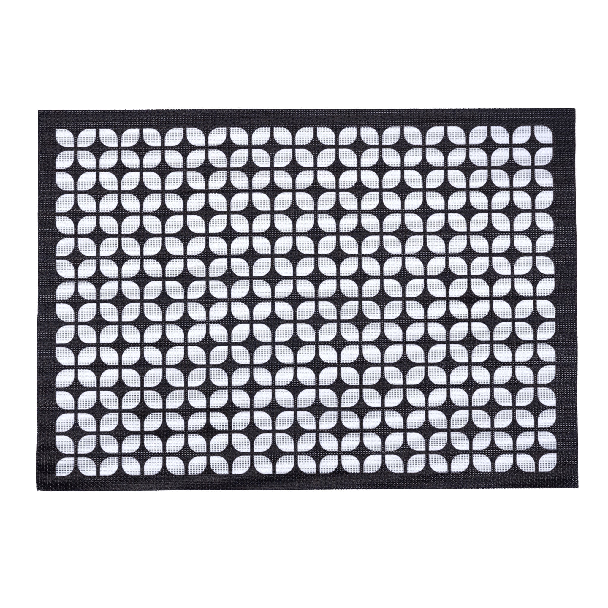 Breeze Block double - sided Woven Placemat - Black - set of 4 - Che Cose Belle