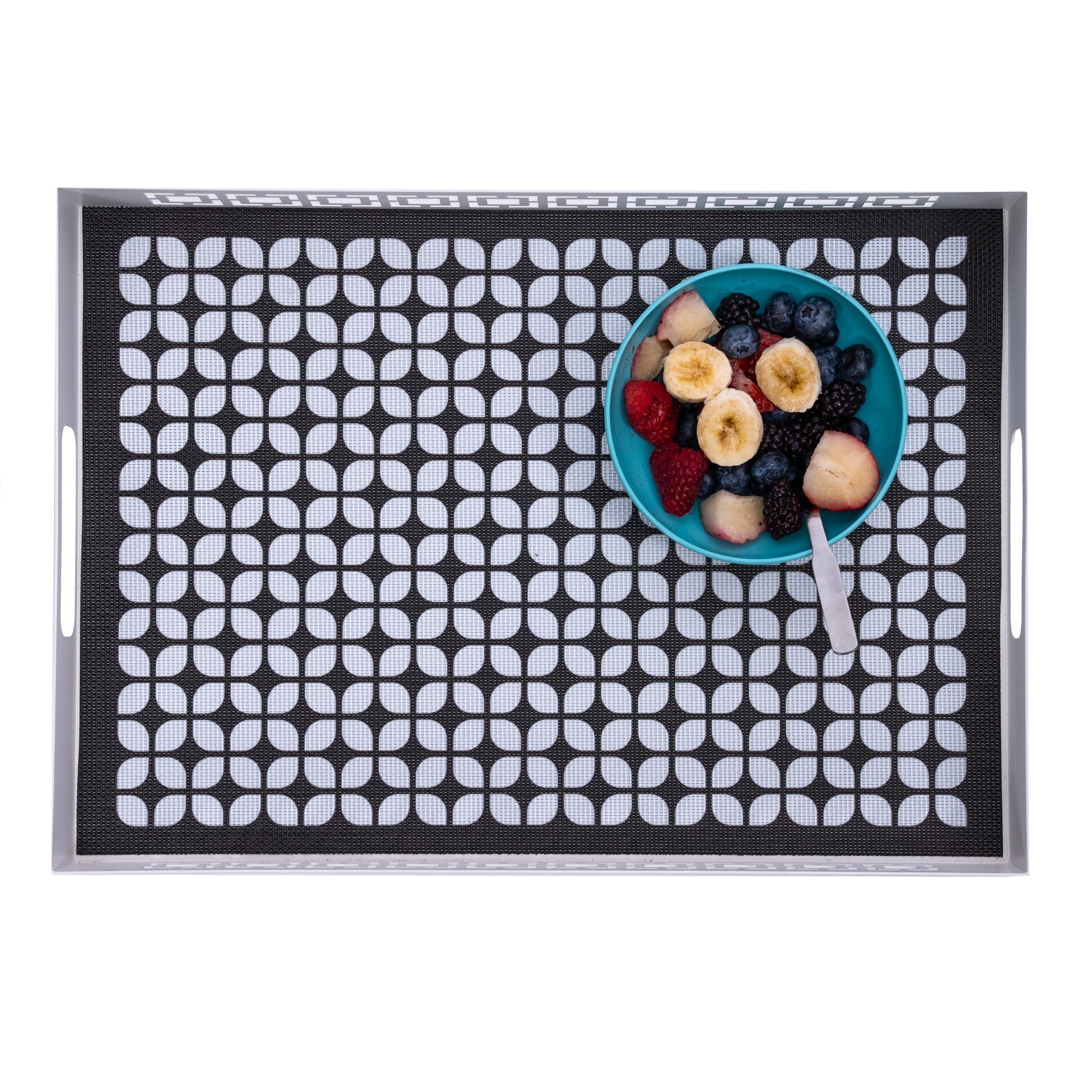 Breeze Block double - sided Woven Placemat - Black - set of 4 - Che Cose Belle