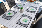Breeze Block double - sided Woven Placemat - Black - set of 4 - Che Cose Belle