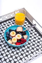 Breeze Block double - sided Woven Placemat - Black - set of 4 - Che Cose Belle