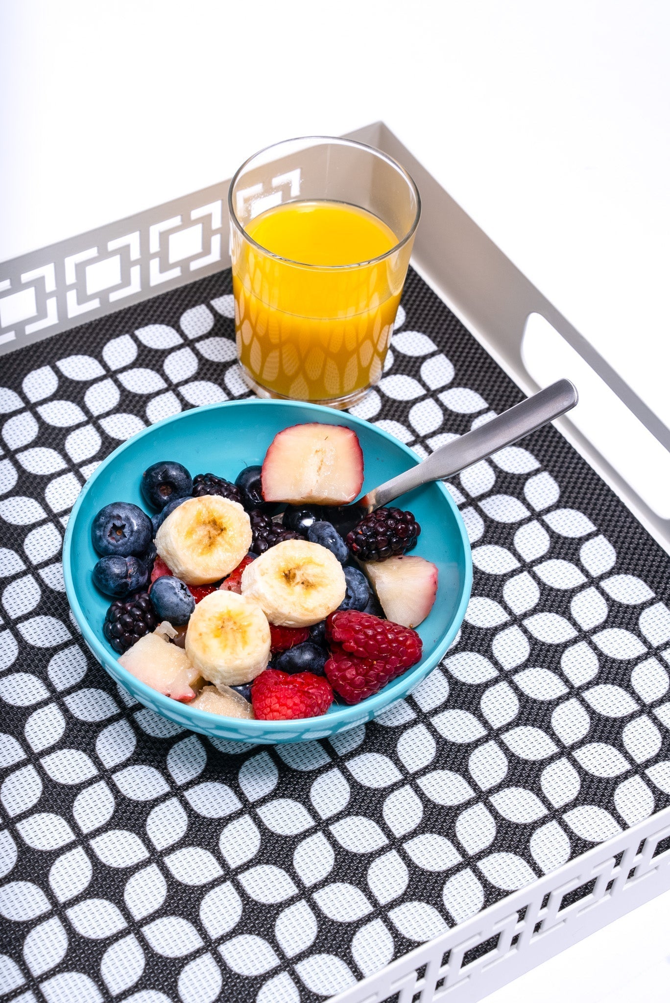 Breeze Block double - sided Woven Placemat - Black - set of 4 - Che Cose Belle