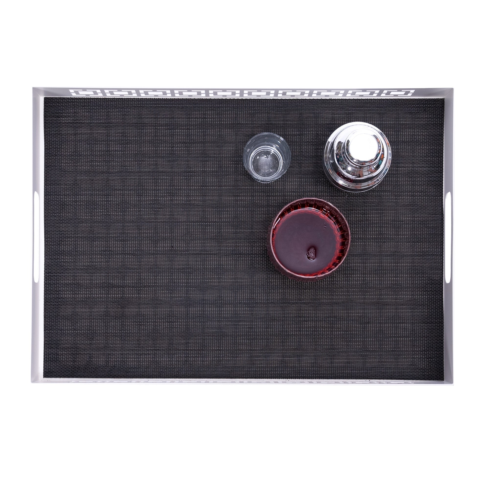 Breeze Block double - sided Woven Placemat - Black - set of 4 - Che Cose Belle