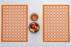 Breeze Block double - sided Woven Placemat - Orange - set of 4 - Che Cose Belle